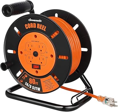 DEWENWILS 80FT Retractable Extension Cord Reel