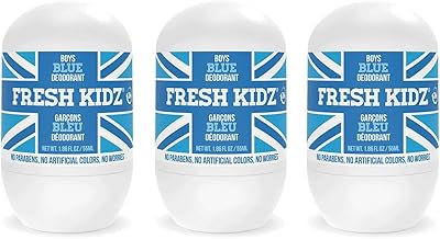 Fresh Kidz Roll On Deodorant for Kids and Teens - Boys Blue (1.86 fl.oz. 3-Pack)