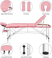 Yaheetech Portable Massage Table Pink 23 inch — image 8