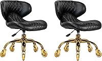 MAYAKOBA Set of 2 Nail Salon Pedicure Stools, Black Gold — image 1