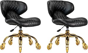 MAYAKOBA Set of 2 Nail Salon Pedicure Stools, Black Gold Review