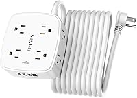 YISHU 20 Ft Surge Protector Power Strip with USB Ports — image 1