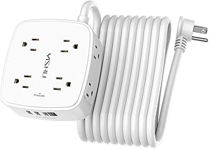 YISHU 20 Ft Surge Protector Power Strip with USB Ports Review