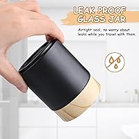 Furnido 6 Pack 8 oz Black Round Glass Jars — image 5