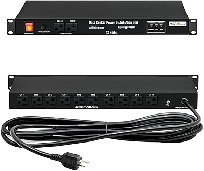 ThePoEstore 1U PDU Network Surge Protector 12-Outlet 120V