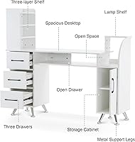 BarberPub Manicure Table 2636 White — image 8