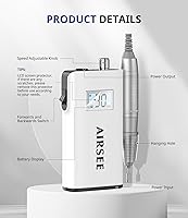 AIRSEE E8 Rechargeable Electric Nail Drill 30000RPM — image 3