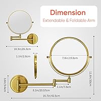 GURUN 8″ Wall Mounted Makeup Mirror with 10X Magnification — image 5