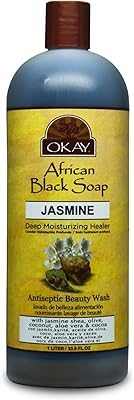 OKAY African Black Soap Liquid with Jasmine 33oz