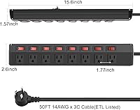 ANNQUAN 8 Outlet Power Strip with 8 Individual Switches — image 7