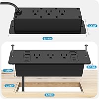 HHSOET 14-in-1 Fast Charging Recessed Power Strip — image 6