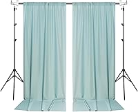 MYSKY HOME Light Green Backdrop Curtains 5ft x 10ft (2 Panels) — image 8