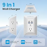 POWSAF 5 Outlet Surge Protector with 4 USB Ports — image 2