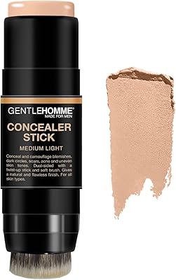 Gentlehomme Men's Concealer Stick with Brush, Medium Light
