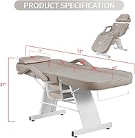 V VDLONSY Tattoo Chair with Adjustable Backrest and Hydraulic Stool, Gray — image 2