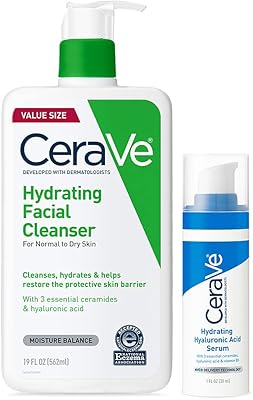 CeraVe Hydrating Face Wash & Hyaluronic Acid Serum Set 19oz + 1oz