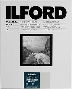 Ilford Multigrade IV RC Deluxe Resin Coated VC Variable Contrast Paper 8x10″ - 25 Sheets