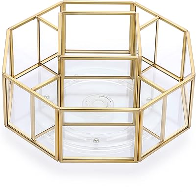 Hipiwe 360 Degree Rotating Glass Makeup Organizer