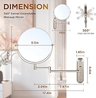 VORREMIRR Wall Mounted Makeup Mirror 1X/30X Magnifying with Extended Arm — image 3