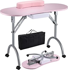 Joligrace Professional Foldable Manicure Table Pink Review