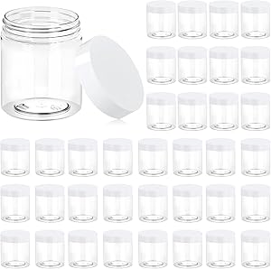 Eternal Moment 36 Pack 8oz Plastic Jars with White Lids