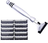 Taconic All-Metal Heavyweight Chrome Razor with 10 Pivot Plus Blades — image 1