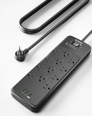 PLUGTUL Surge Protector Power Strip 10FT 12 Outlets USB-C 20W