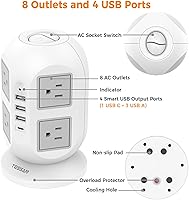 TESSAN JW401 Tower Surge Protector Power Strip 15 ft — image 5