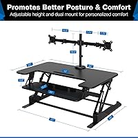Mount-It! MI-7934 Standing Desk Converter Dual Monitor Mount 36″ — image 5