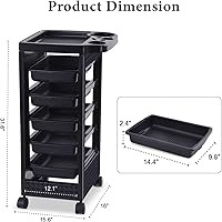 Paddie Esthetician Cart with Wheels, White & Gold — image 3