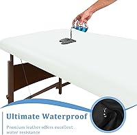 KIDOACOW Leather Massage Table Cover Protector - White, 80 x 32 x 4 inches — image 3