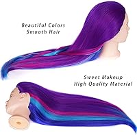 Amyqueen Mannequin Head with Hair, 29″ Cosmetology Training Doll Head (Purple) — image 5