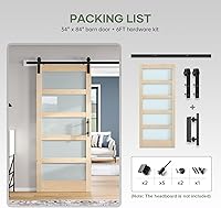 ROYMELO 34x84 Inch Glass Sliding Barn Door Slab with 6ft Hardware Kit — image 7