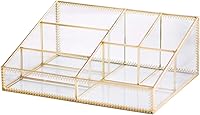 Levilan Glass Makeup Organizer - Gold, Large Capacity — image 1