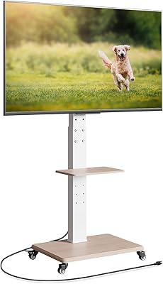 Neothm Rolling TV Stand with Power Outlet for 32-75 Inch TVs