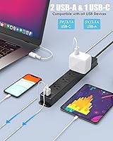 AUOPLUS Surge Protector Power Strip with USB-C, 10FT Extension Cord, 5 Outlets — image 4