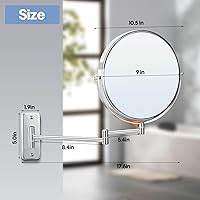 HOMEMIRO 9-Inch Wall Mounted Magnifying Makeup Mirror 1X/10X Magnification — image 6