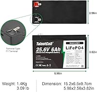 Talentcell LF8011 24V 6Ah LiFePO4 Battery Pack — image 3