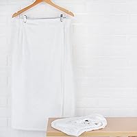 FABBRICA HOME Super Absorbent Quick Dry Spa Bath Wrap and Hair Turban Set, One-Size, White — image 4