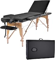 Masajeo Portable Massage Table, 3-Section, Black — image 2