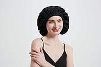 ALASKA BEAR 100% Mulberry Silk Bonnet Sleep Cap - Jumbo Black — image 6