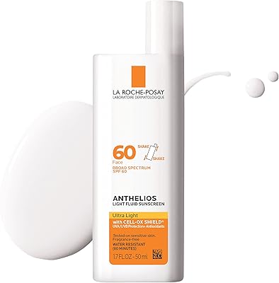 La Roche-Posay Anthelios Light Fluid Facial Sunscreen SPF 60, Travel Size 1.7oz