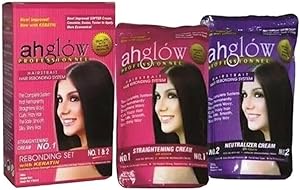 Ahglow Hair Straightening and Rebonding System with Keratin - 165g