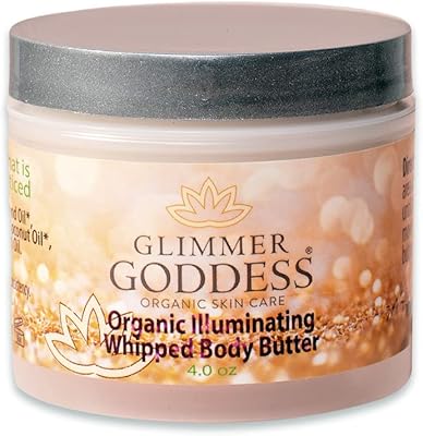 Glimmer Goddess Organic Whipped Body Shimmer Butter Rose Gold 4oz