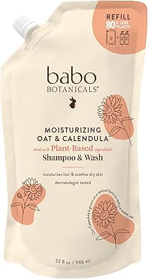Babo Botanicals Moisturizing Oat & Calendula 2-in-1 Shampoo & Wash 8oz