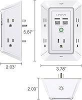 QINLIANF 3-Sided Outlet Extender with Night Light — image 7