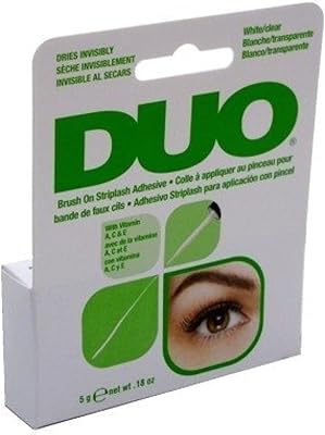 DUO Brush-On Striplash Adhesive White/Clear, 0.18 Ounce (Pack of 6)