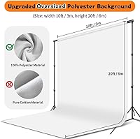 YAYOYA 10x20 ft White Backdrop for Photoshoot — image 2