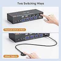 AOOCOO 8K 3 PC 2 Monitor KVM Switch — image 4