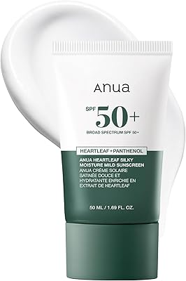Anua Heartleaf Silky Moisture Mild Sunscreen SPF 50+ 50mL
